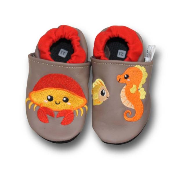 Lederpuschen Krabbe, Seepferd & Fisch